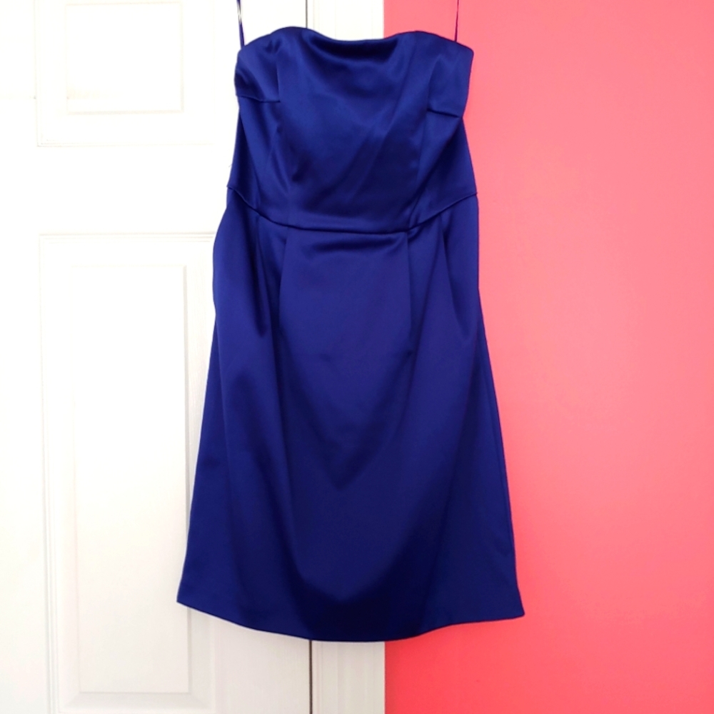 Strapless Purple Cocktail Dress with POCKETS